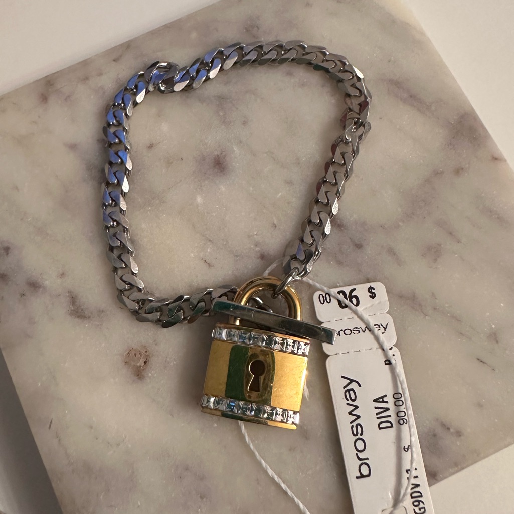 Brosway Lock Silver & Gold Chain Bracelet